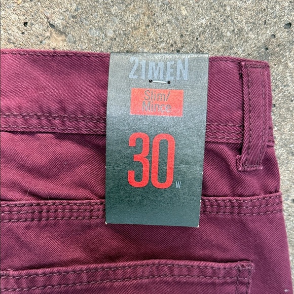 21men Men’s Skinny Burgundy Trousers - Picture 10 of 13